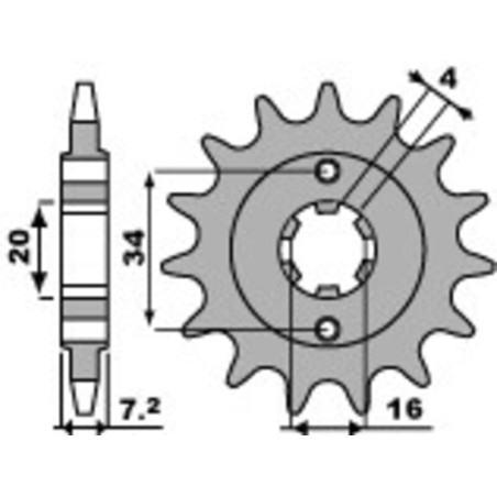 Piñón PBR acero estándar 2247 - 520 - motoscamaralweb.com