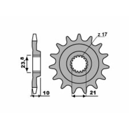 Piñón PBR acero estándar 2260 - 520 - motoscamaralweb.com