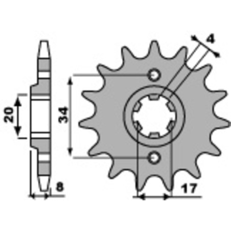Piñón PBR acero estándar 267 - 520 - motoscamaralweb.com