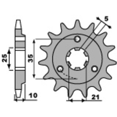 Piñón PBR acero estándar 412 - 520 - motoscamaralweb.com