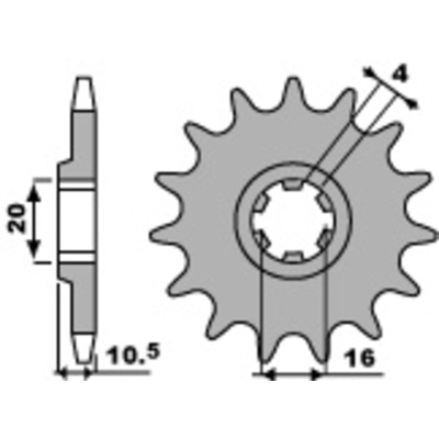 Piñón PBR acero estándar 799 - 428 - motoscamaralweb.com