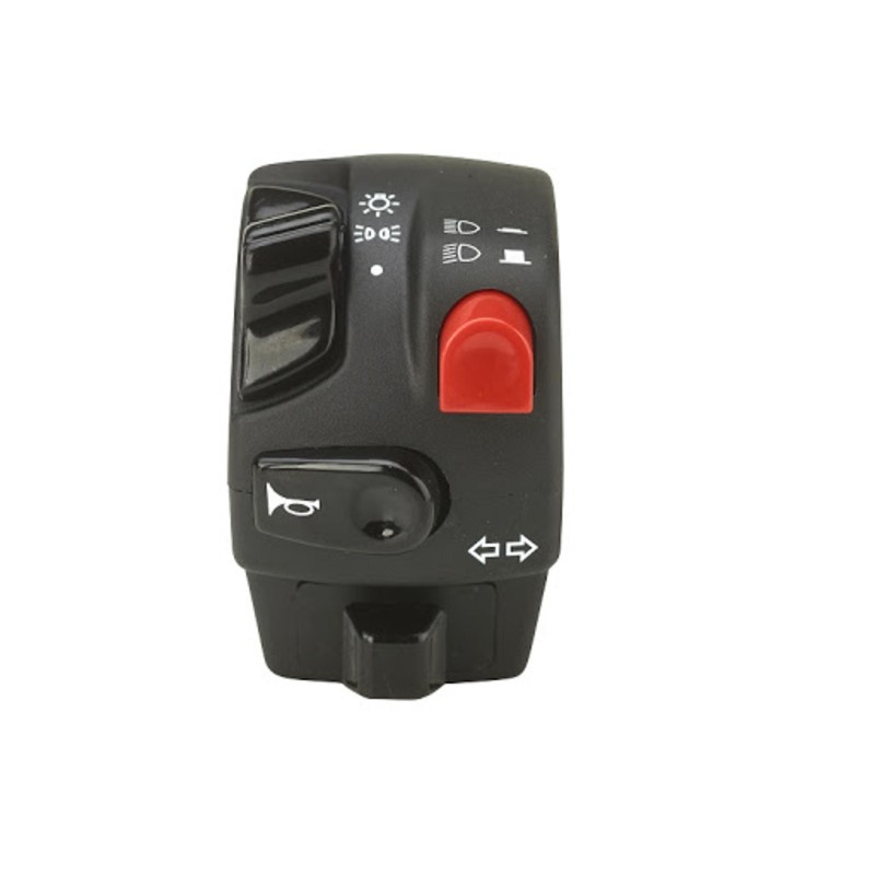 Botonera Domino izquierda. claxon. intermitente Luz corta/larga L45mm - motoscamaralweb.com Botonera Domino izquierda. claxon. intermitente Luz corta/larga L45mm - motoscamaralweb.com