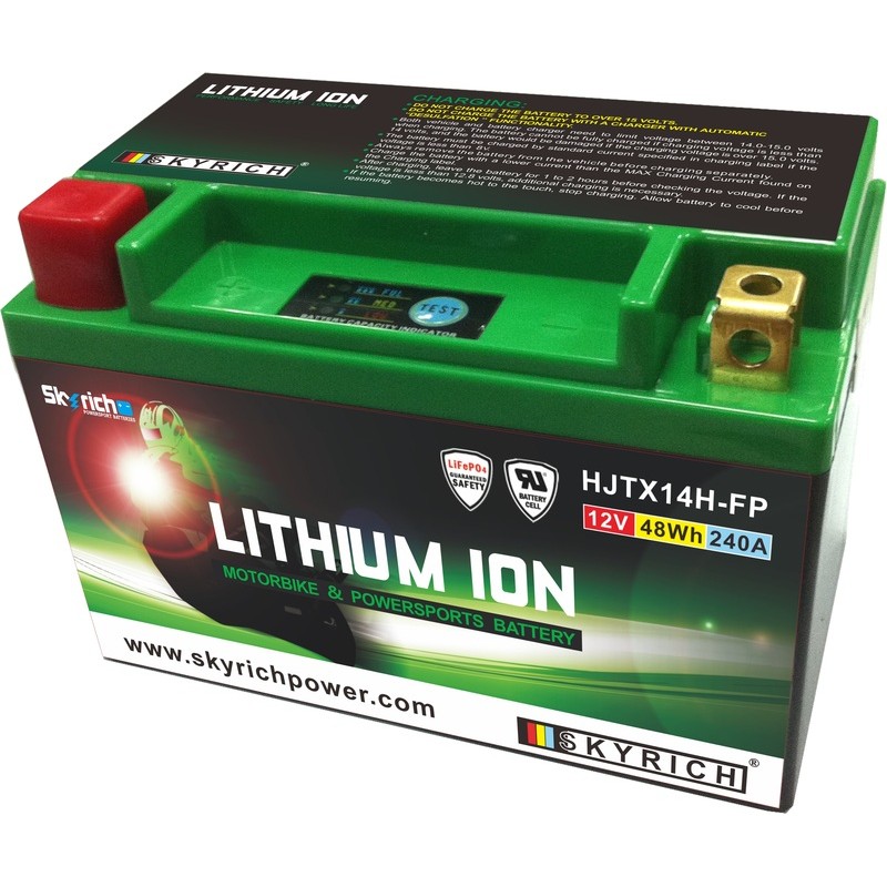 Batería de litio Skyrich HJTX14H-FP (Con indicador de carga) - motoscamaralweb.com Batería de litio Skyrich HJTX14H-FP (Con indicador de carga) - motoscamaralweb.com