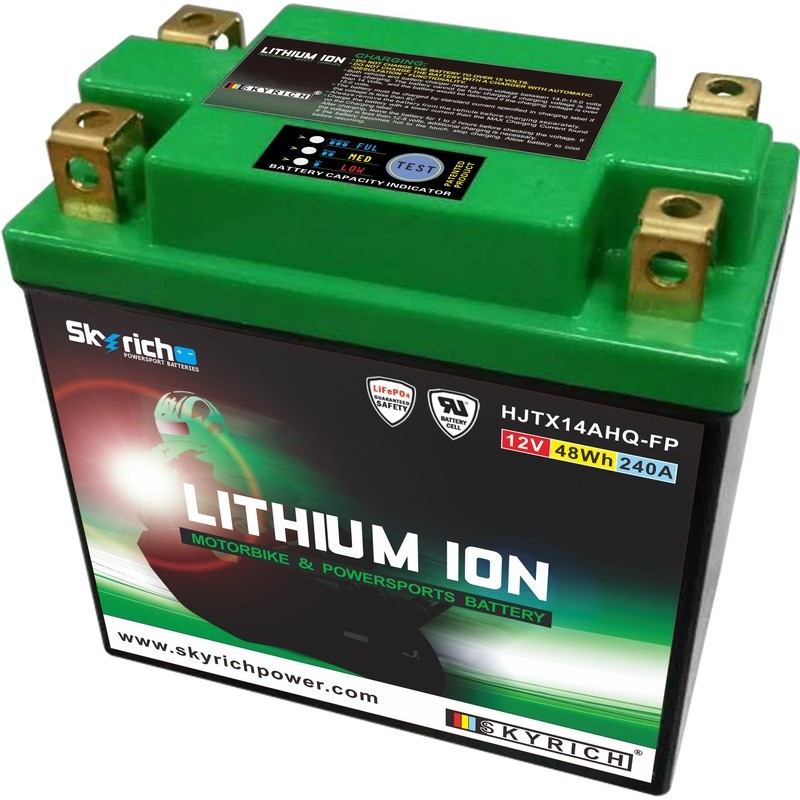 Batería de litio Skyrich LTX14L (Con indicador de carga) - motoscamaralweb.com Batería de litio Skyrich LTX14L (Con indicador de carga) - motoscamaralweb.com
