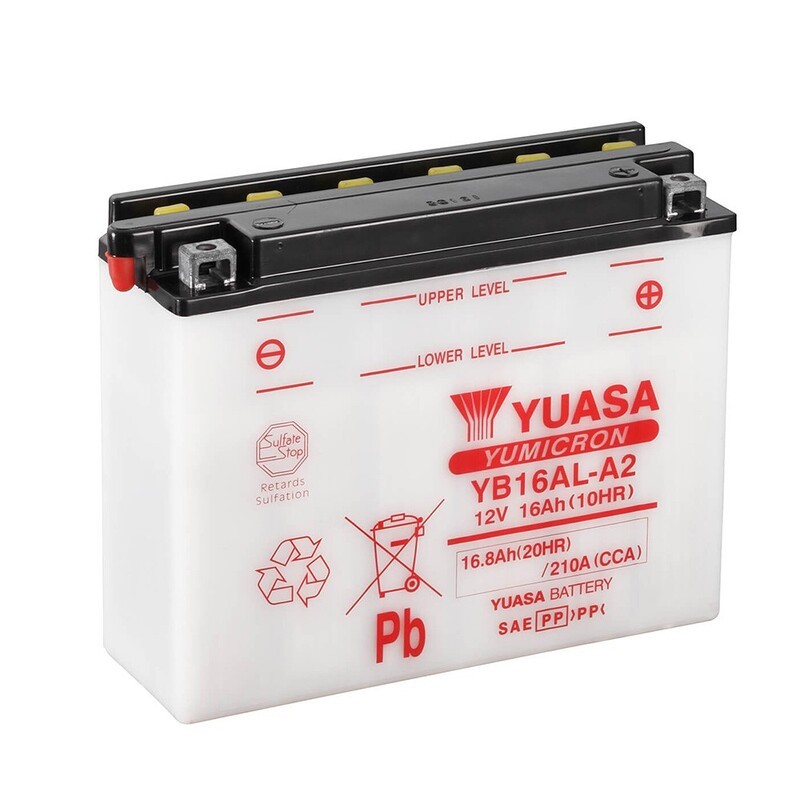 Batería YUASA YB16AL-A2 Combipack (con electrolito) - motoscamaralweb.com Batería YUASA YB16AL-A2 Combipack (con electrolito) - motoscamaralweb.com