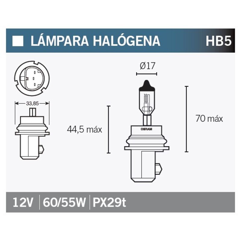 Lámpara OSRAM 9007 HB5 - motoscamaralweb.com Lámpara OSRAM 9007 HB5 - motoscamaralweb.com