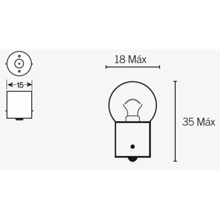 Lámpara TECNIUM G18 6V 10W - 10 uds - motoscamaralweb.com