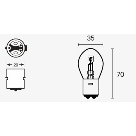 Lámpara TECNIUM S1 12V 25/25W - 10 uds - motoscamaralweb.com