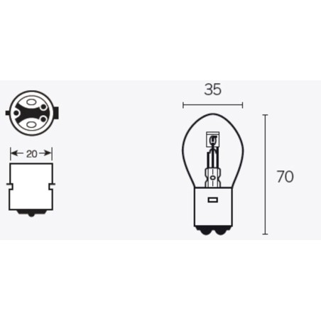 Lámpara TECNIUM B35 12V 35/35W - 10 uds - motoscamaralweb.com