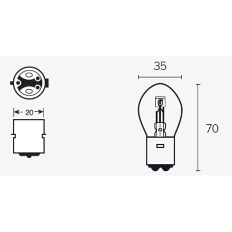 Lámpara TECNIUM S2 12V 40/45W - 10 uds - motoscamaralweb.com