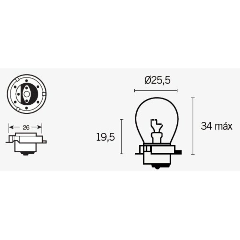Lámpara TECNIUM SB25 12V 15W - 10 uds - motoscamaralweb.com Lámpara TECNIUM SB25 12V 15W - 10 uds - motoscamaralweb.com
