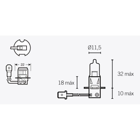 Lámpara V PARTS halógena H3 - motoscamaralweb.com