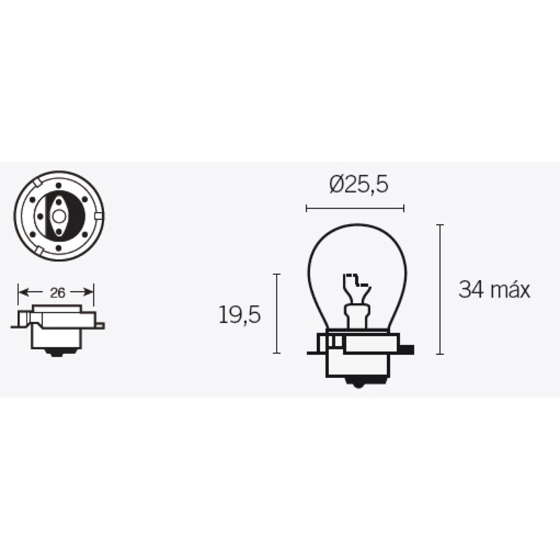 Lámpara V PARTS 6V 15W P26S - 10 uds - motoscamaralweb.com Lámpara V PARTS 6V 15W P26S - 10 uds - motoscamaralweb.com