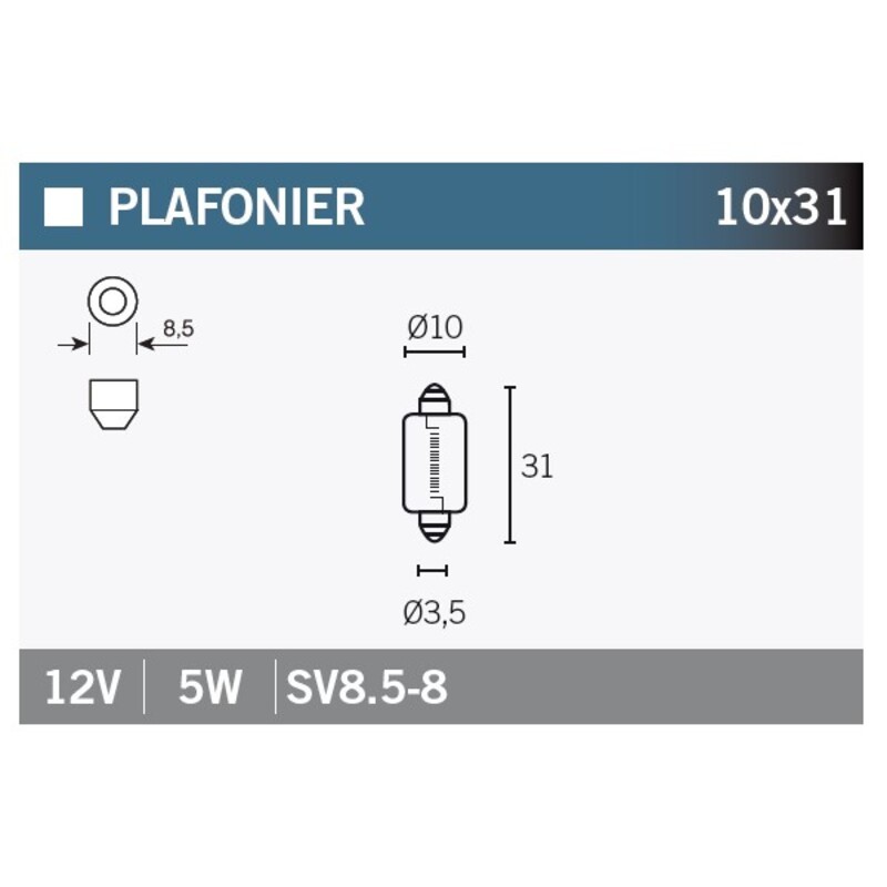 Lámpara V PARTS SV 8.6-8 12V 5W - 10 uds - motoscamaralweb.com Lámpara V PARTS SV 8.6-8 12V 5W - 10 uds - motoscamaralweb.com