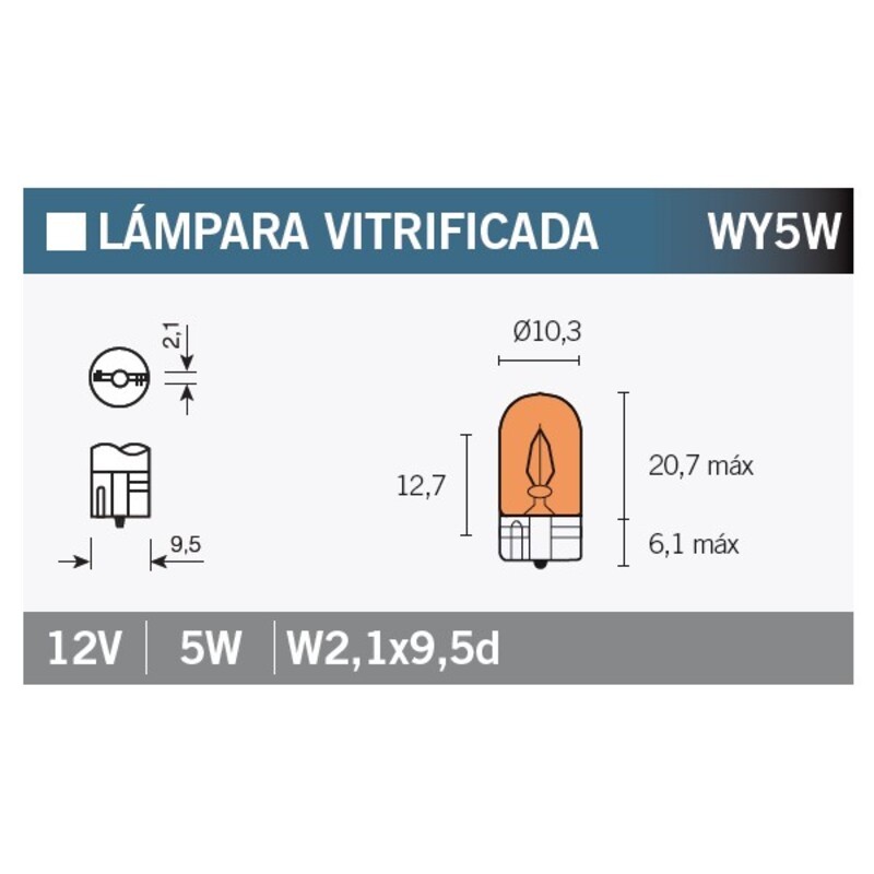 Lámpara V PARTS 12V 5W - 10 uds - motoscamaralweb.com Lámpara V PARTS 12V 5W - 10 uds - motoscamaralweb.com