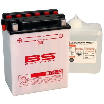 Batería BS BATTERY YB14A-A2 (Fresh Pack) - motoscamaralweb.com