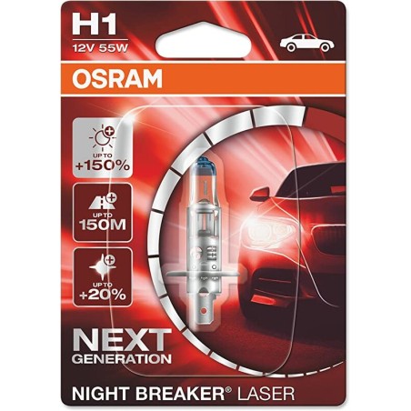 Lámpara OSRAM Night Breaker Laser H1 Light 12V 55W - 1 ud - motoscamaralweb.com