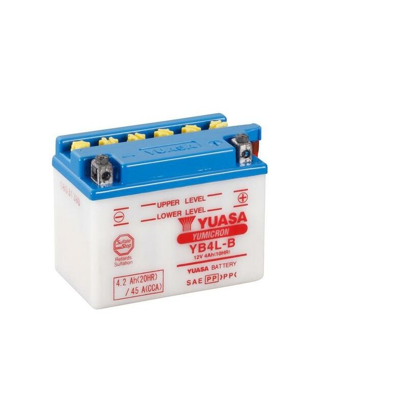 Batería YUASA YB4L-B Combipack (con electrolito) - motoscamaralweb.com