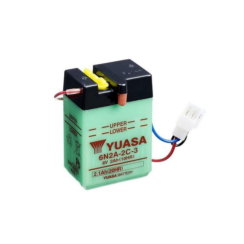 Batería YUASA 6N2A-2C-3 Dry charged (sin electrolito) - motoscamaralweb.com Batería YUASA 6N2A-2C-3 Dry charged (sin electrolito) - motoscamaralweb.com