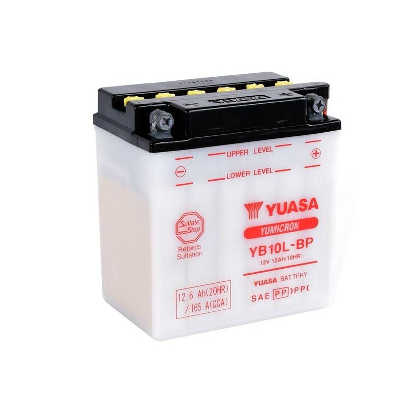 Batería YUASA YB10L-BP Dry charged (sin electrolito) - motoscamaralweb.com Batería YUASA YB10L-BP Dry charged (sin electrolito) - motoscamaralweb.com
