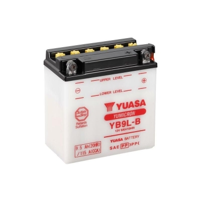 Batería YUASA YB9L-B Dry charged (sin electrolito) - motoscamaralweb.com