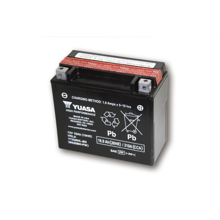 Batería YUASA YTX20HL-BS Combipack (con electrolito) - motoscamaralweb.com