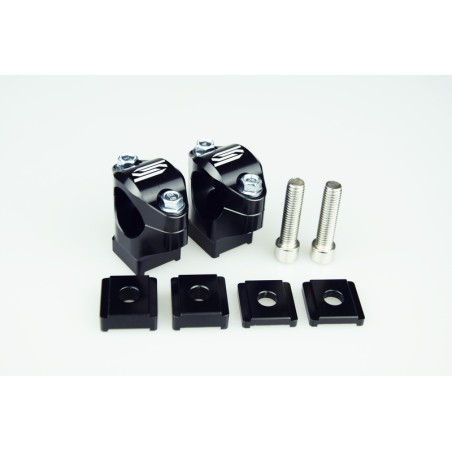 Torretas de manillar SCAR Ø28.6mm altura regulable 30-45mm (para tija OEM) - Negro - motoscamaralweb.com