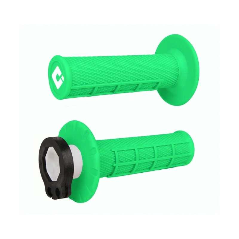 Puños ODI MX V2 Lock-On Half-Waffle - Verde neón- motoscamaralweb.com