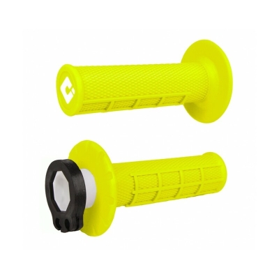 Puños ODI MX V2 Lock-On Half-Waffle - Amarillo neón- motoscamaralweb.c