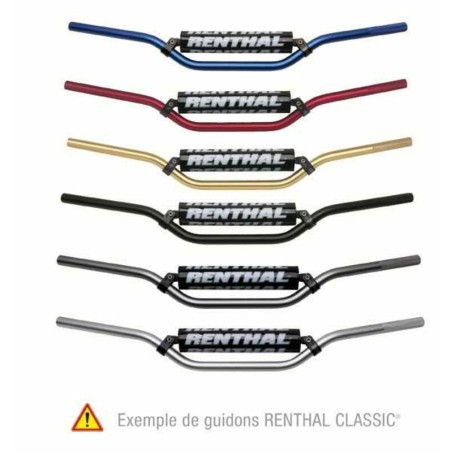 Manillar Renthal minicross KX negro con protector negro 780-01-BK-03-219 - motoscamaralweb.com