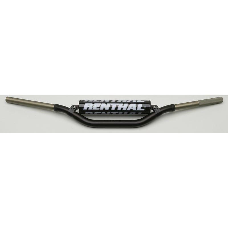 Manillar Renthal Twinwall Carmichael alto negro con protector negro 922-01-BK-07-185 - motoscamaralweb.com
