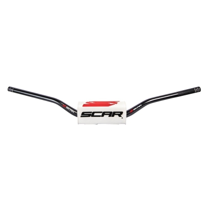 Manillar SCAR O² RC Ø28.6mm -Negro / Protector blanco - motoscamaralweb.com