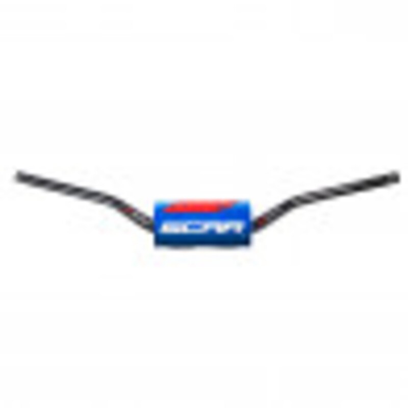 Manillar SCAR O² RC High Mini 65/85 Ø28.6mm - Negro / Protector azul oscuro - motoscamaralweb.com
