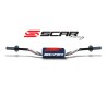 Manillar SCAR O² Color Yamaha YZ/YZF Ø28.6mm - Blanco / Protector azul oscuro - motoscamaralweb.com