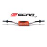 Manillar SCAR O² Color McGrath/Short Ø28.6mm - Blanco / Protector naranja - motoscamaralweb.com