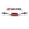 Manillar SCAR O² Color McGrath/Short Ø28.6mm - Blanco / Protector rojo - motoscamaralweb.com