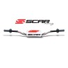 Manillar SCAR O² Color High Ø28.6mm - Blanco / Protector negro - motoscamaralweb.com