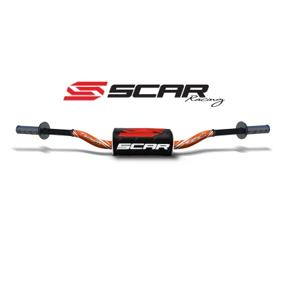 Manillar SCAR O² Color High Ø28.6mm - Naranja / Protector negro - motoscamaralweb.com