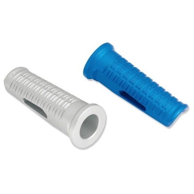 Juego apoyos estribera V PARTS aluminio - azul- motoscamaralweb.com