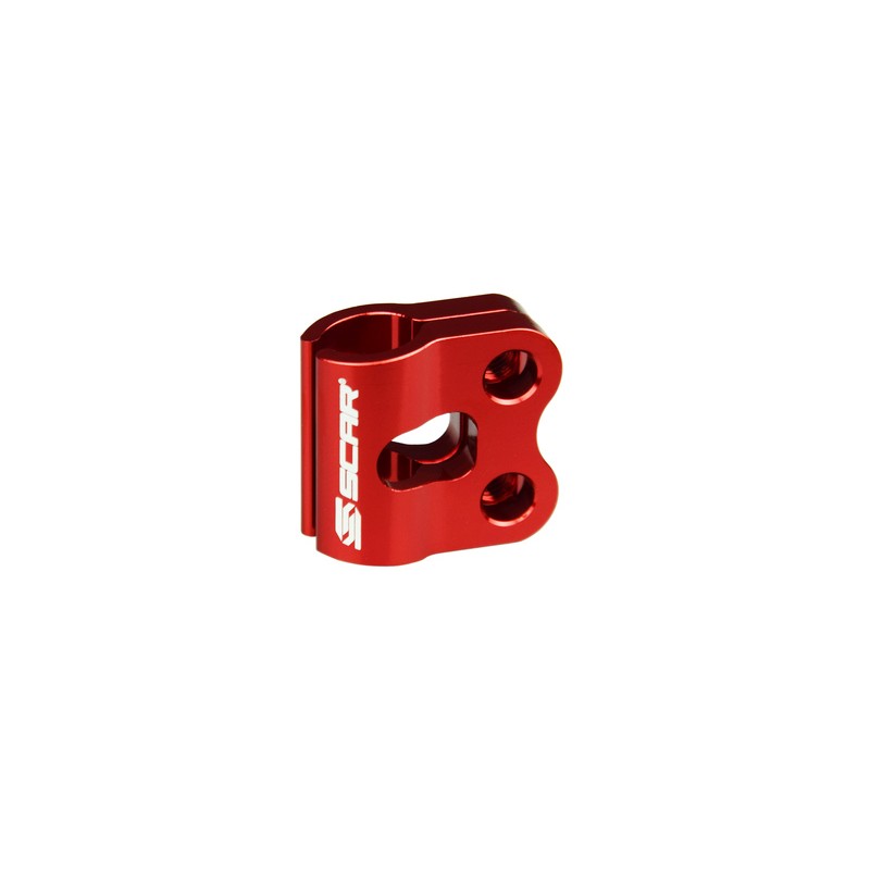 Abrazadera latiguillo de freno delantero SCAR - Rojo- motoscamaralweb. Abrazadera latiguillo de freno delantero SCAR - Rojo- motoscamaralweb.