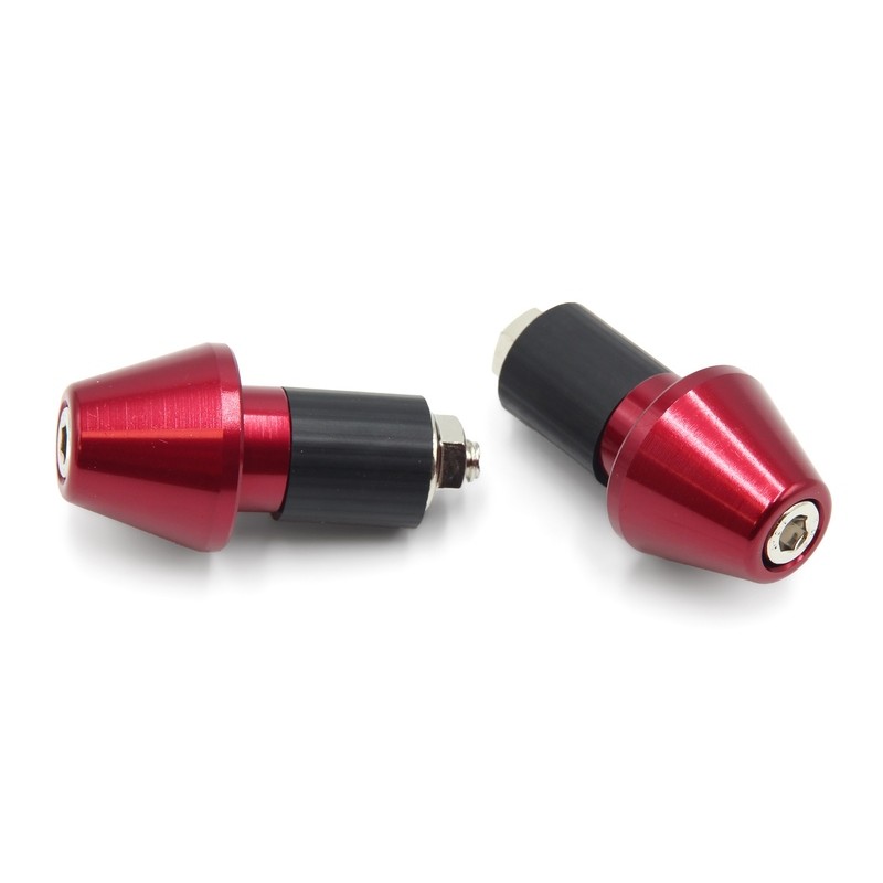 Juego contrapesos manillar V PARTS cónicos aluminio 17.5mm rojo - motoscamaralweb.com
