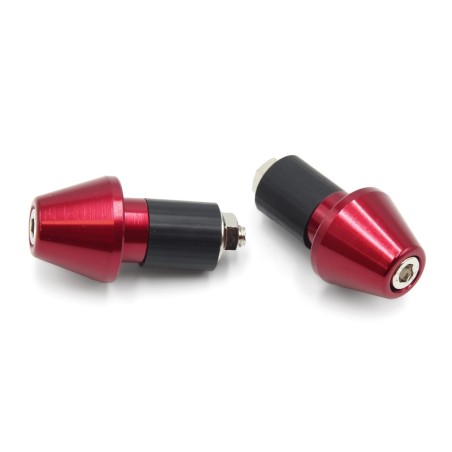 Juego contrapesos manillar V PARTS cónicos aluminio 17.5mm rojo - motoscamaralweb.com