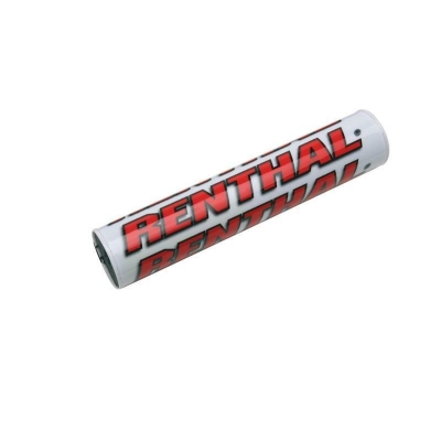 Protector/Morcilla barra superior de manillar Renthal blanco/rojo P263 - motoscamaralweb.com