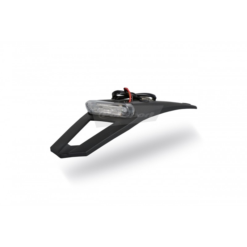 Portamatrículas Polisport negro con luz LED - motoscamaralweb.com Portamatrículas Polisport negro con luz LED - motoscamaralweb.com
