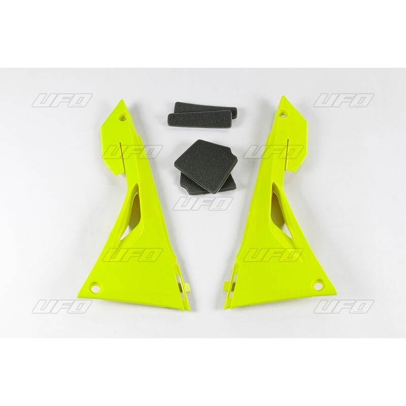 Tapa de caja filtro de aire UFO Honda amarillo fluor HO04685-DFLU - motoscamaralweb.com Tapa de caja filtro de aire UFO Honda amarillo fluor HO04685-DFLU - motoscamaralweb.com