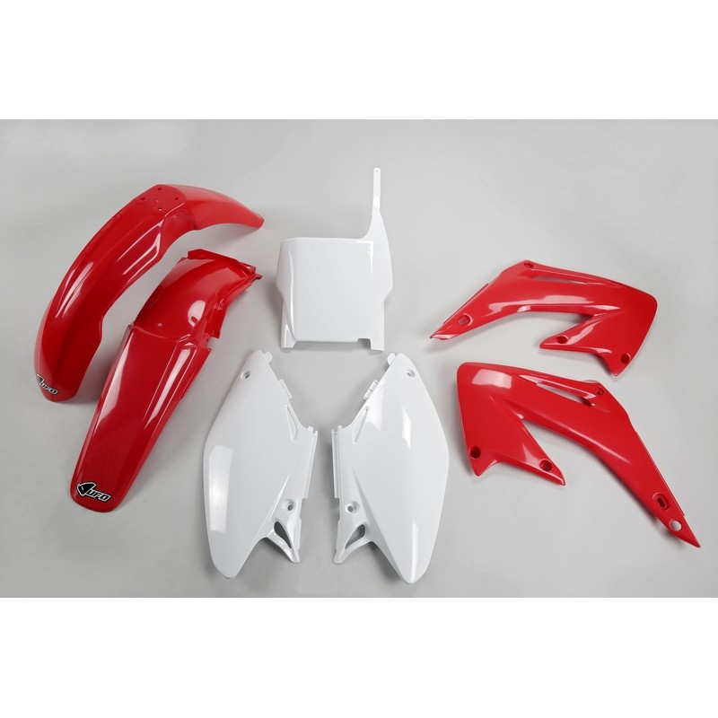 Kit de Plástica UFO OEM Color Rojo / Blanco Honda CR125R / 250R - motoscamaralweb.com Kit de Plástica UFO OEM Color Rojo / Blanco Honda CR125R / 250R - motoscamaralweb.com