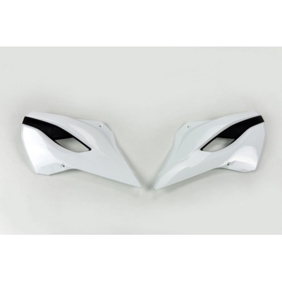 Plásticos laterales de radiador UFO Husqvarna blanco / negro HU03353-041 - motoscamaralweb.com