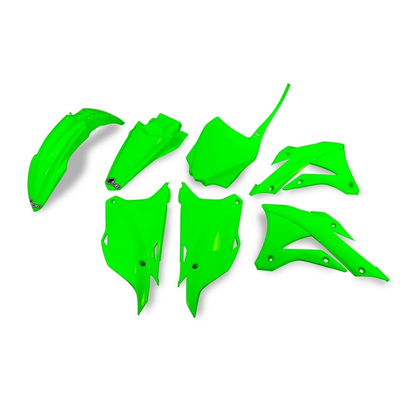 Kit plástica UFO verde fluor Kawasaki KX85 - motoscamaralweb.com Kit plástica UFO verde fluor Kawasaki KX85 - motoscamaralweb.com
