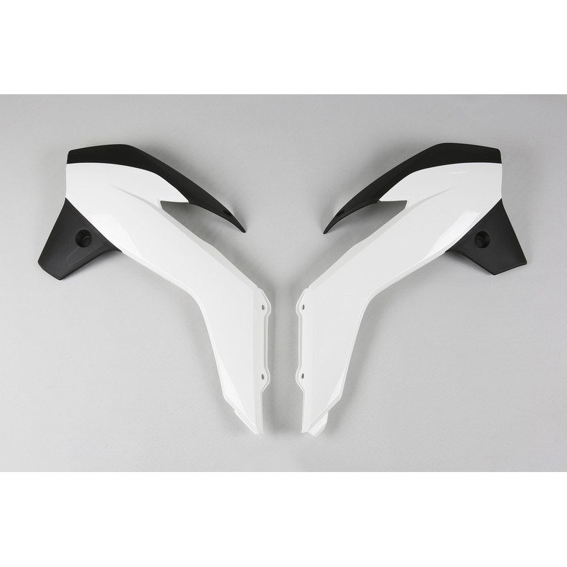 Plásticos laterales de radiador UFO KTM blanco/negro KT04042-999K - motoscamaralweb.com