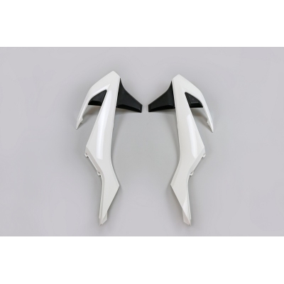 Plásticos laterales de radiador UFO color OEM 2017 blanco/negro KTM SX/SX-F - motoscamaralweb.com